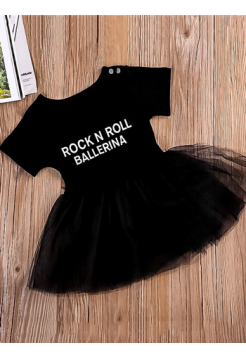Дитячий чорний бодік з фатіновой спідницею rock n roll ballerina